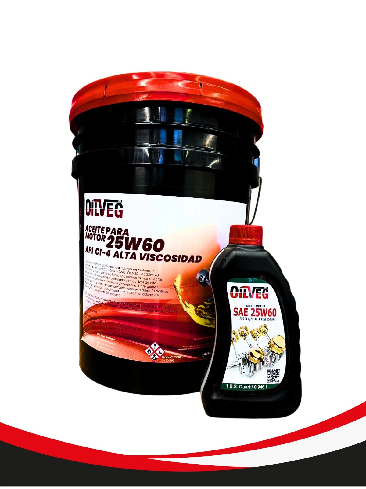 ACEITE LUBRICANTE - OILVEG PREMIUM 25W60 API CI-4/SL ALTA VISCOSIDAD